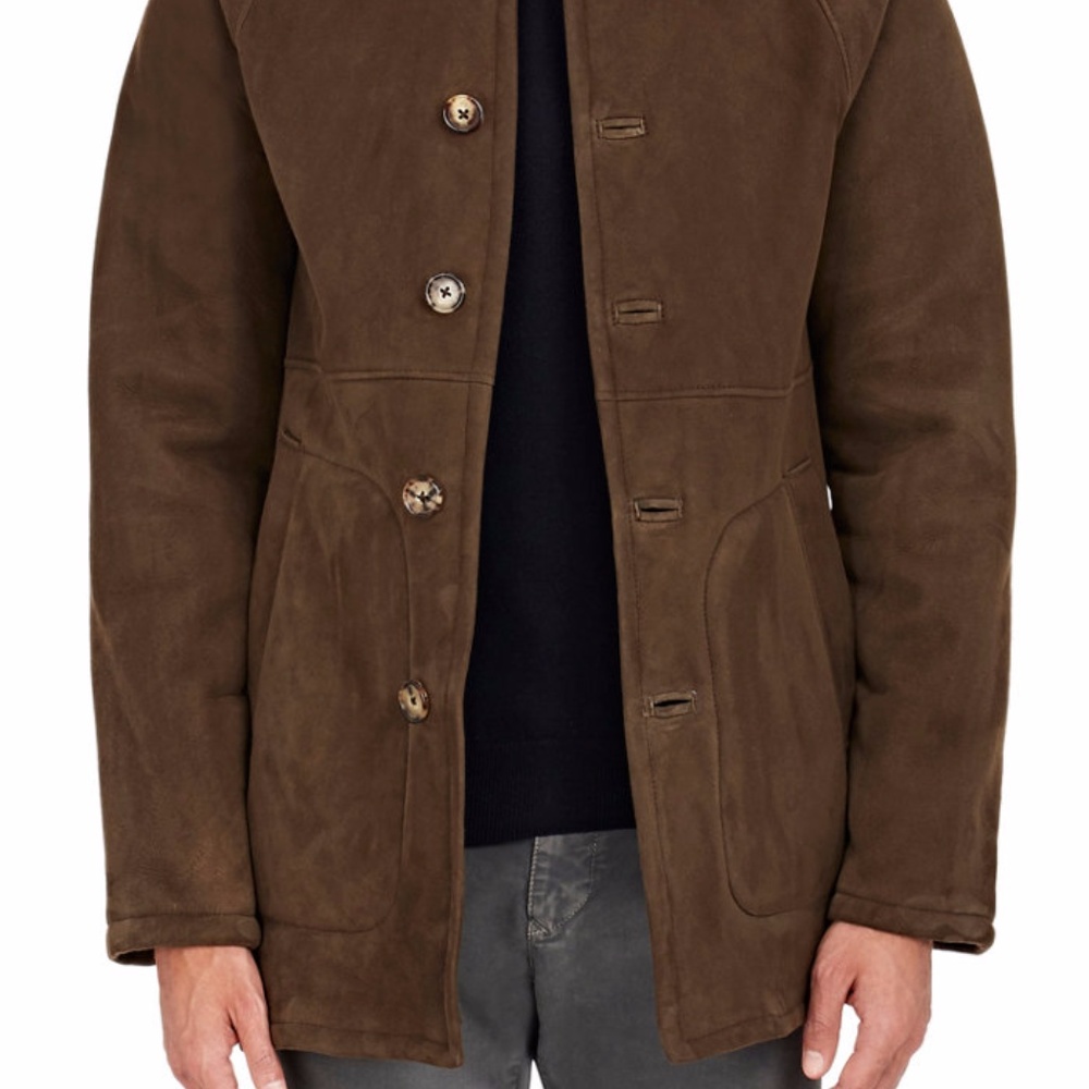 Barney's NY Suede & Shearling Coat